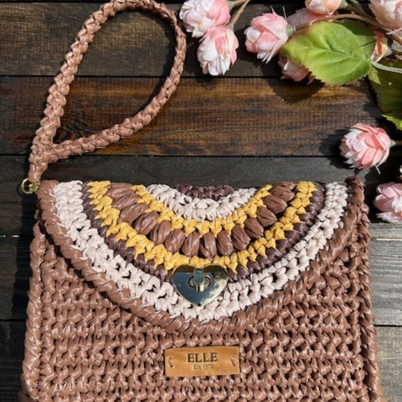 ELLE Raffia Crochet Clutch - Picture 6 of 15